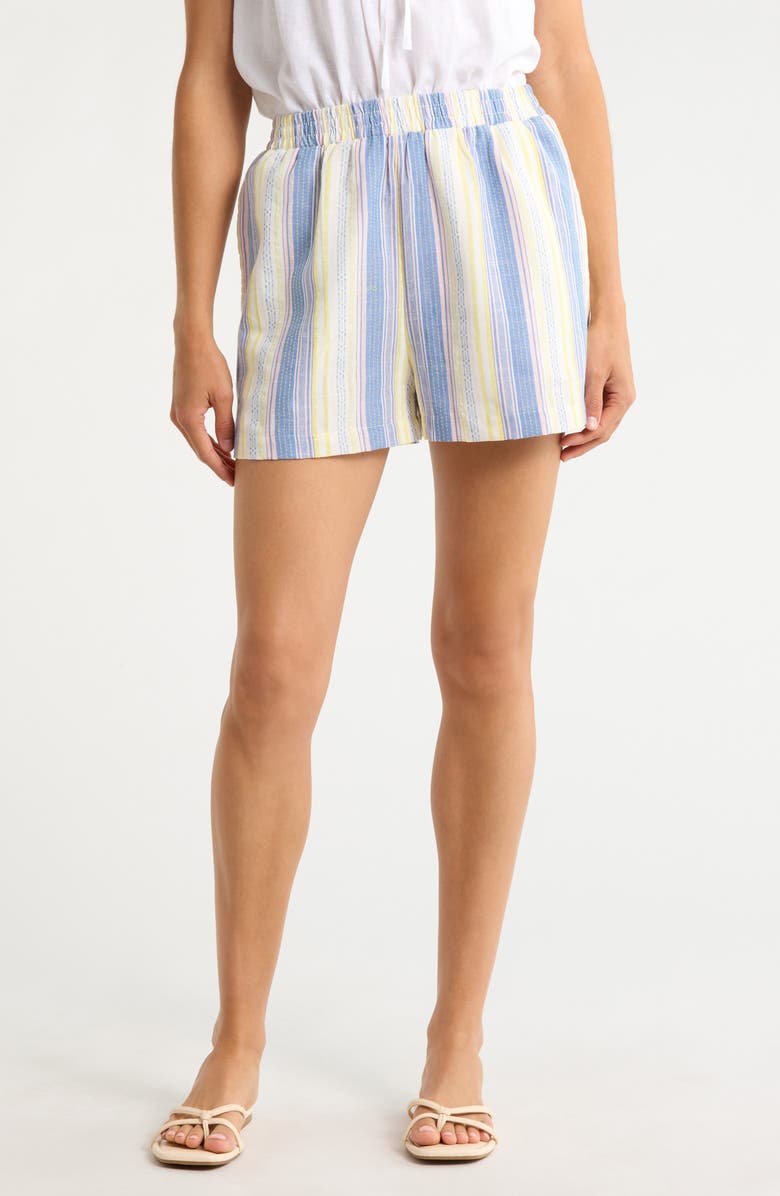 SUGARLIPS Vexie Striped High Waisted Shorts, Main, color, Blue-Multi