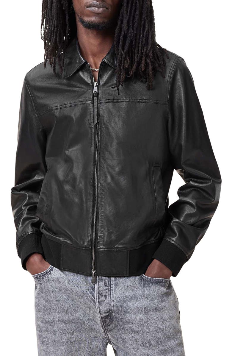 AllSaints Gen Leather Jacket, Main, color, 