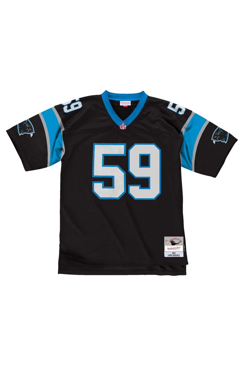 Men's Mitchell & Ness Luke Kuechly Black Carolina Panthers 2013 Legacy Throwback Replica Jersey, Alternate, color, Black