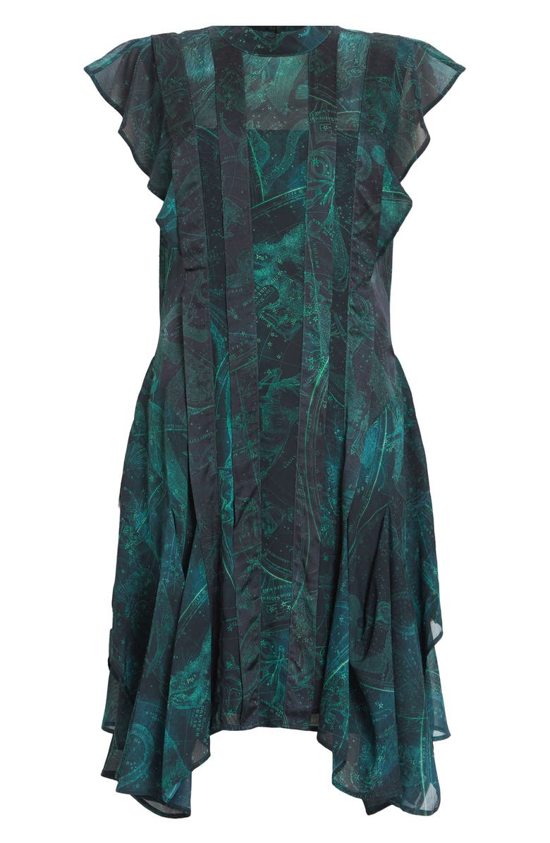 AllSaints Fleur Zig Flutter Sleeve Dress, Alternate, color,