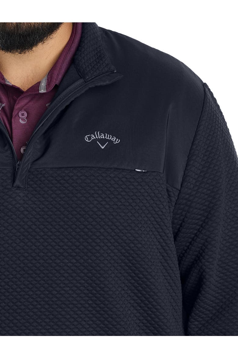 Big & Tall Mixed Media 1/4 Zip Performance Pullover, Alternate, color, CAVIAR