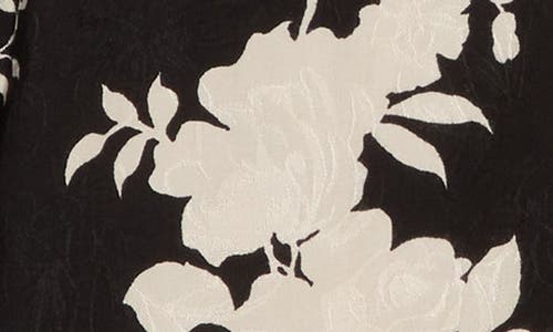 Renee C Jacquard Floral Top In Black