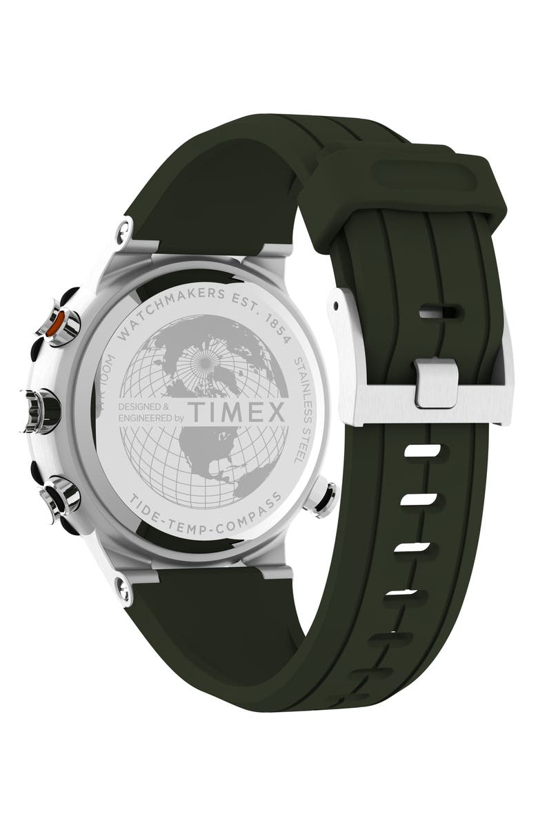 Timex<sup>®</sup> Expedition Tide Temp Compass 4 Silicone Strap Watch, 45mm, Alternate, color, 