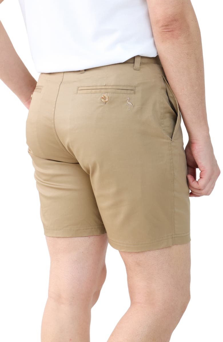 TailorByrd Stretch Cotton Chino Shorts, Alternate, color, Khaki