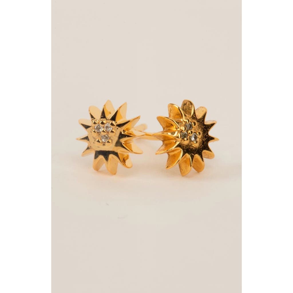 Gwen Beloti Starburst Stud Earrings In Gold
