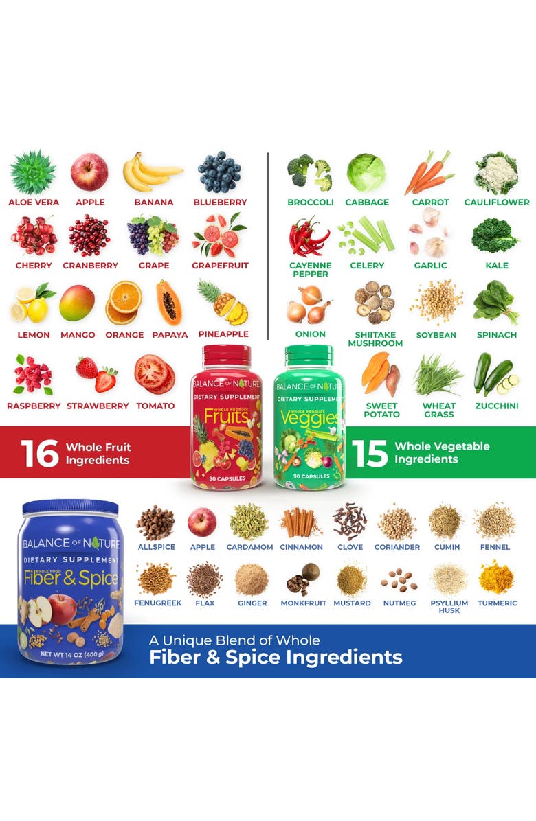 Balance of Nature Whole Food Fruit Vegetable and Fiber Supplement System, Alternate, color, NO COLOR