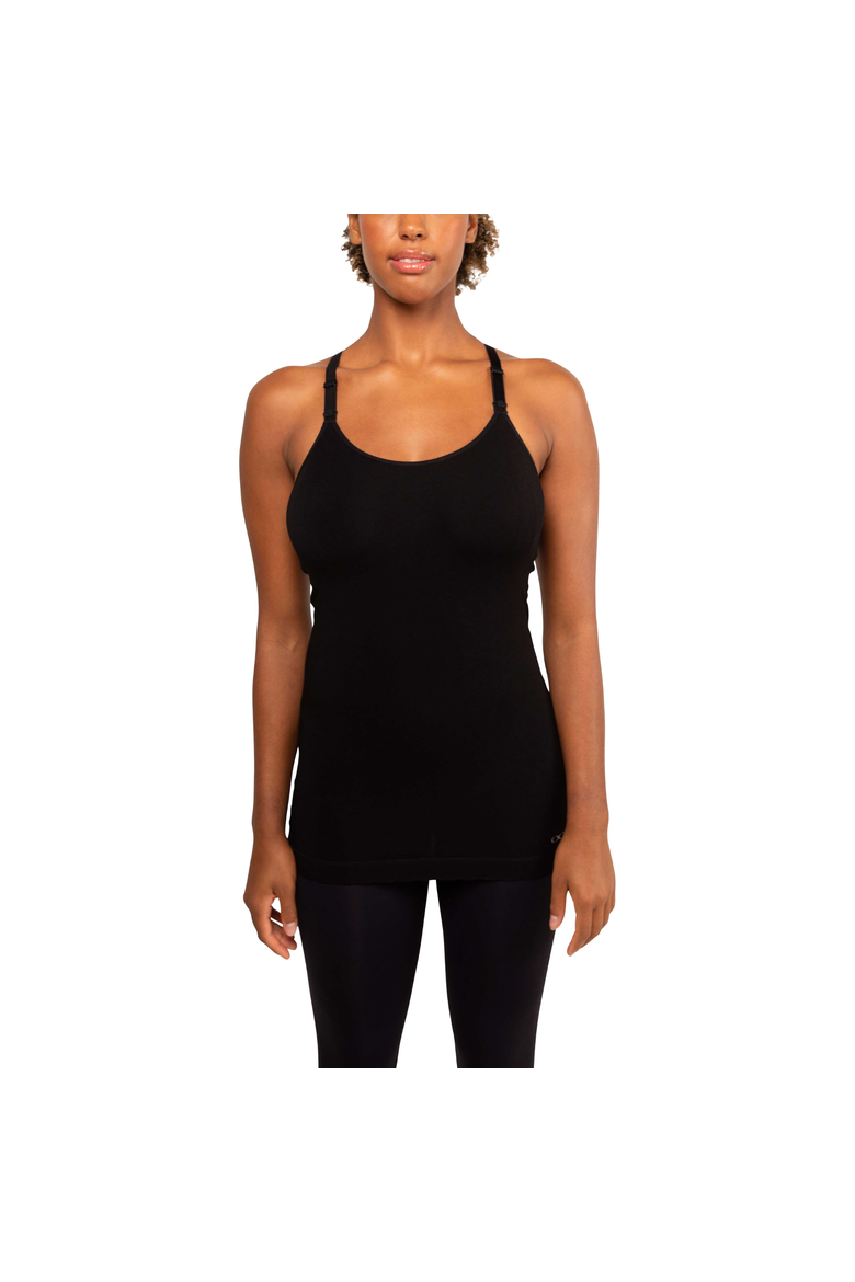 Modern Eternity Ava Maternity and Nursing Racer Back Nursing Tank, Main, color, Black