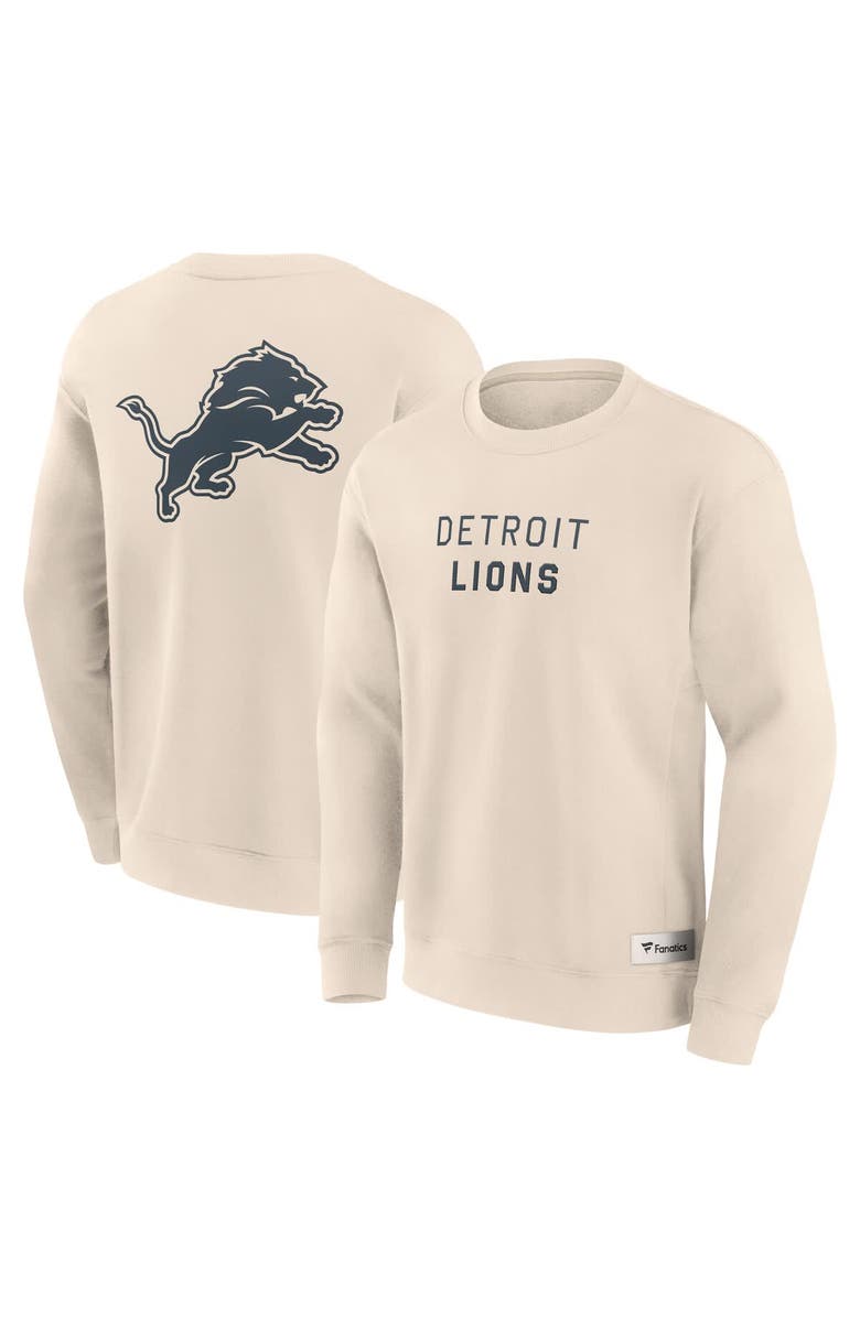 FANATICS Men's Fanatics Cream Detroit Lions Elements Future Ground Lettering Pullover Sweatshirt, Main, color, Cream