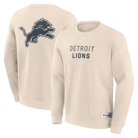 Men's Fanatics Cream Detroit Lions Elements Future Ground Lettering Pullover Sweatshirt