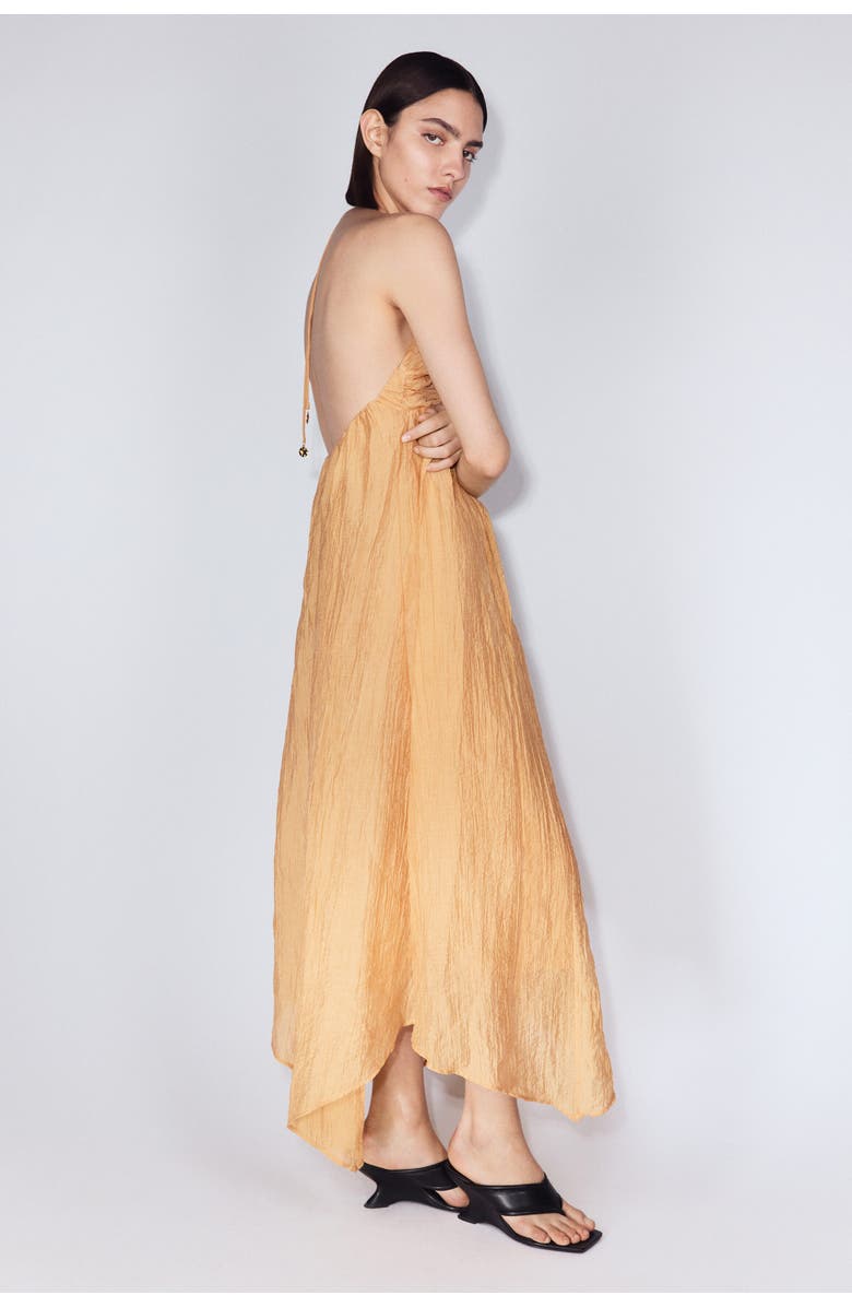 H&M Sweetheart-neck Halterneck Dress, Alternate, color, Dusty Orange