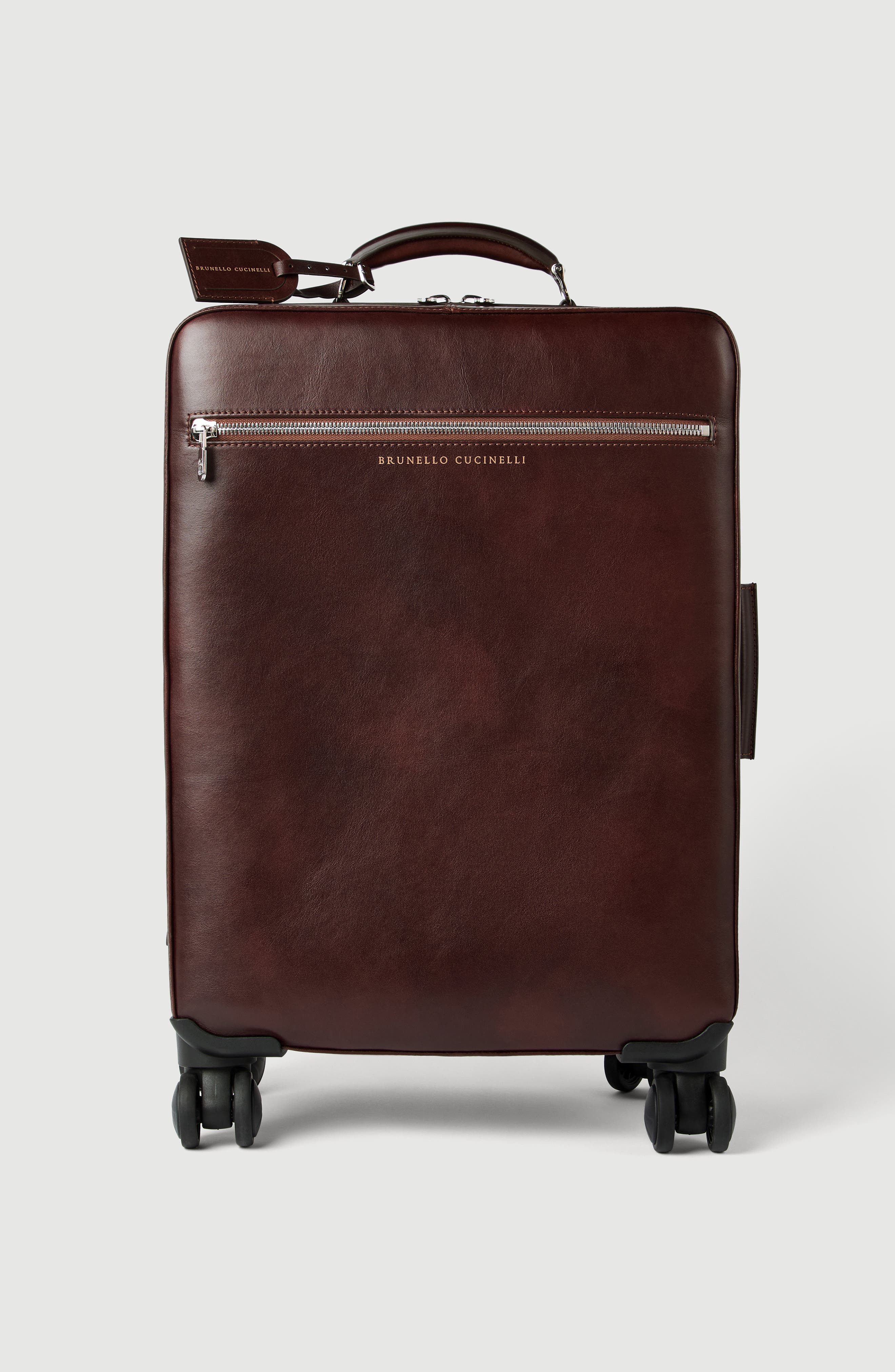 Calfskin suitcase, Main, color, Burgundy