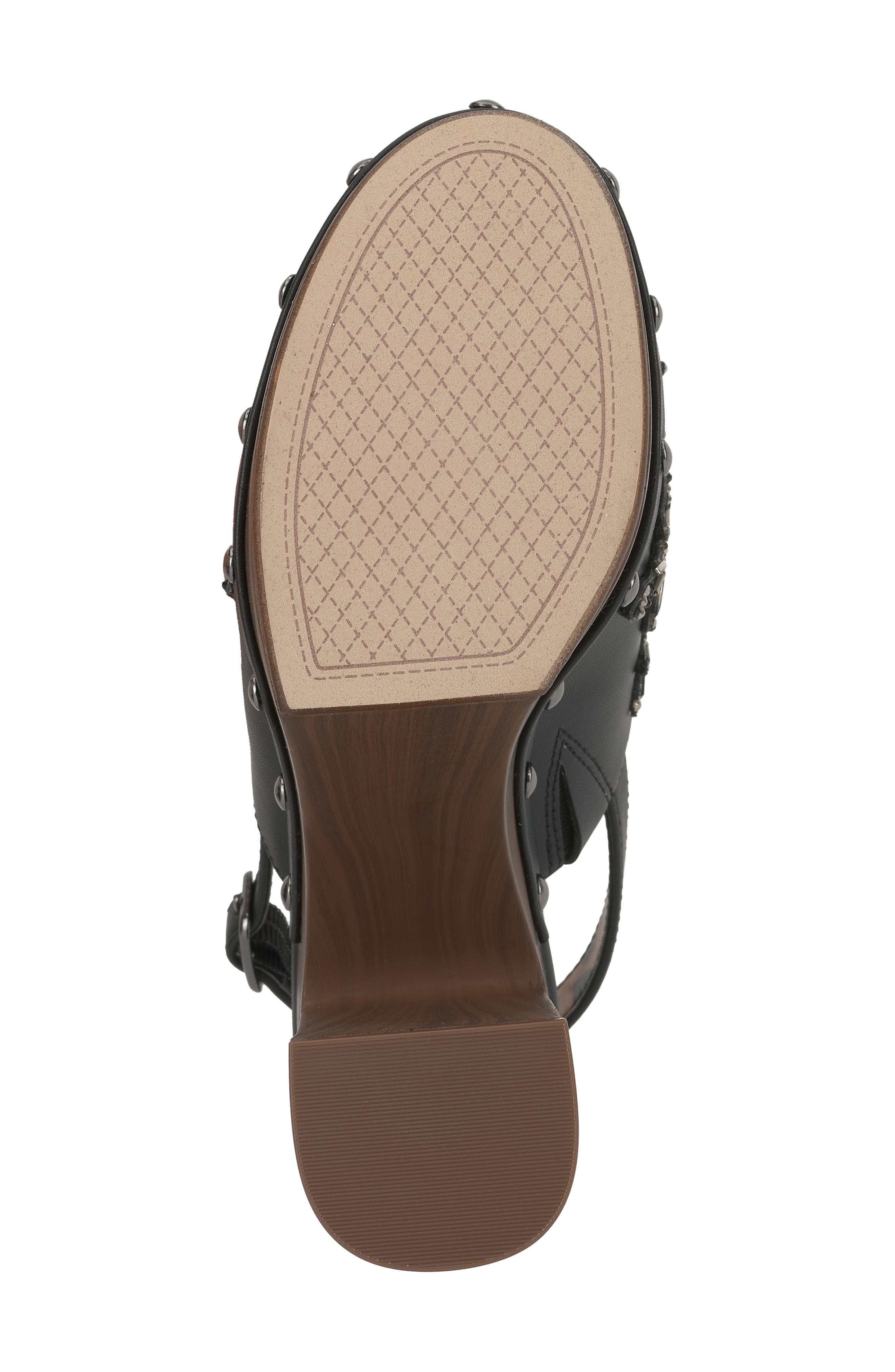 Caze Stud Platform Sandal, Alternate, color, BLACK 01