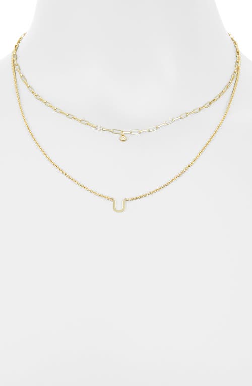 Meshmerise Diamond Initial Charm Necklace In Gold
