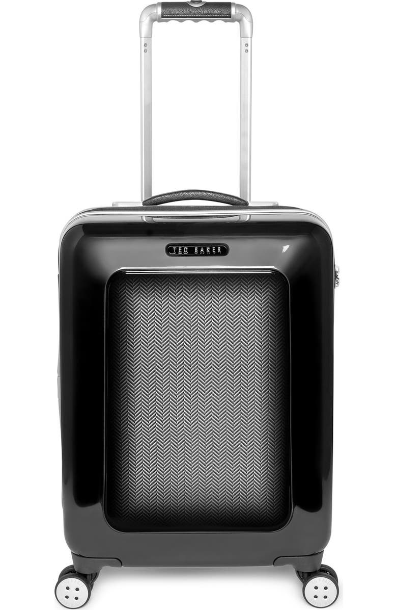 Ted Baker London Small Herringbone Rolling Suitcase, Main, color,