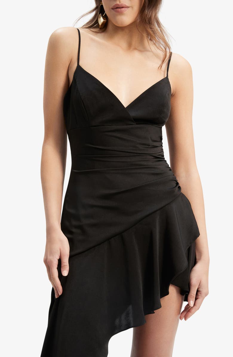 Bardot Idres High-Low Satin Cocktail Dress, Alternate, color, 