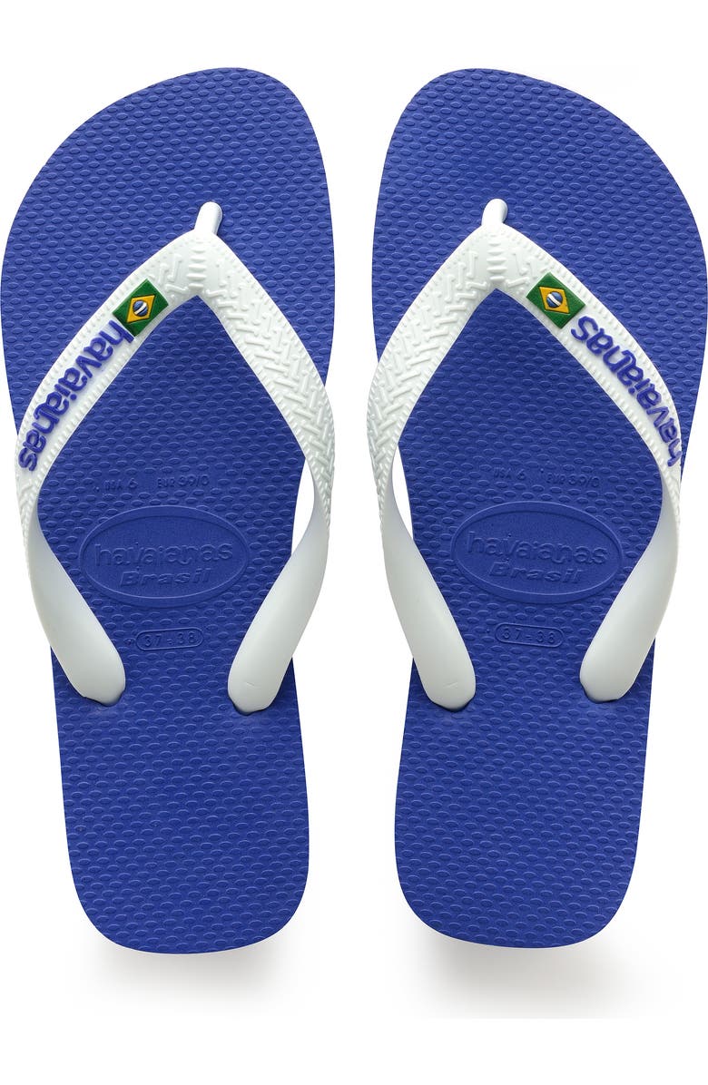 Havaianas Brazil Logo Flip Flop, Main, color, Marine Blue