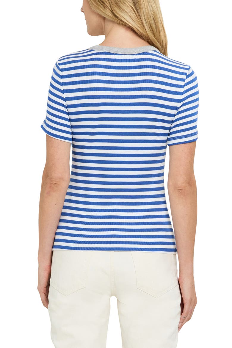Jenny Stripe Ringer T-Shirt, Alternate, color, BLUE RIBBON/ WHITE/ HAG