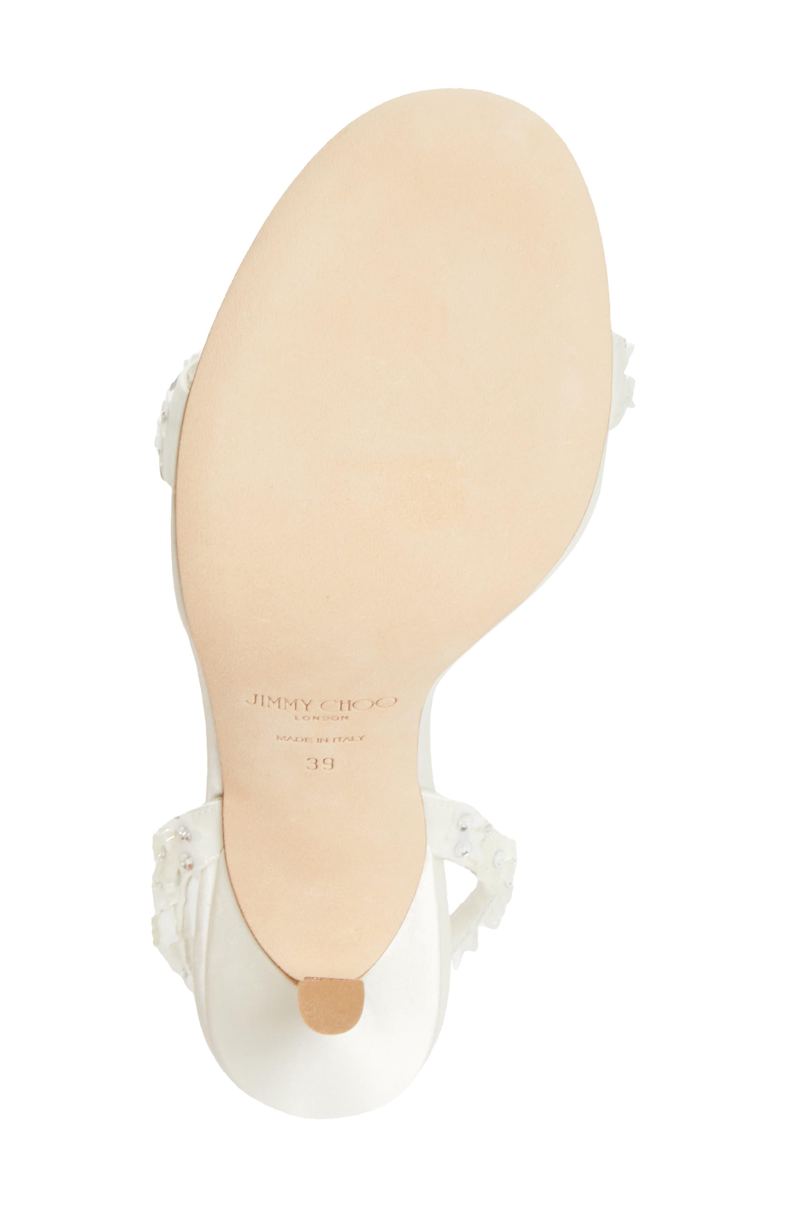 Daisy Embellished Satin Slingback Sandal, Alternate, color, IVORY/ IVORY