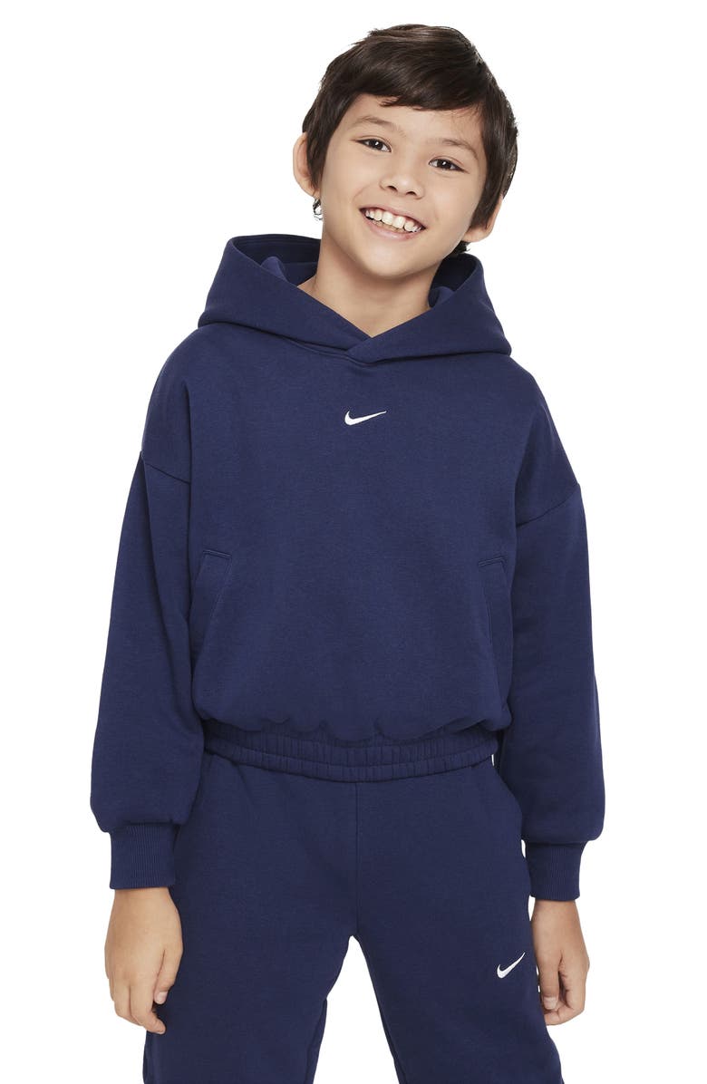 Nike Kids' Basketball Hoodie, Main, color, Midnight Navy/ White