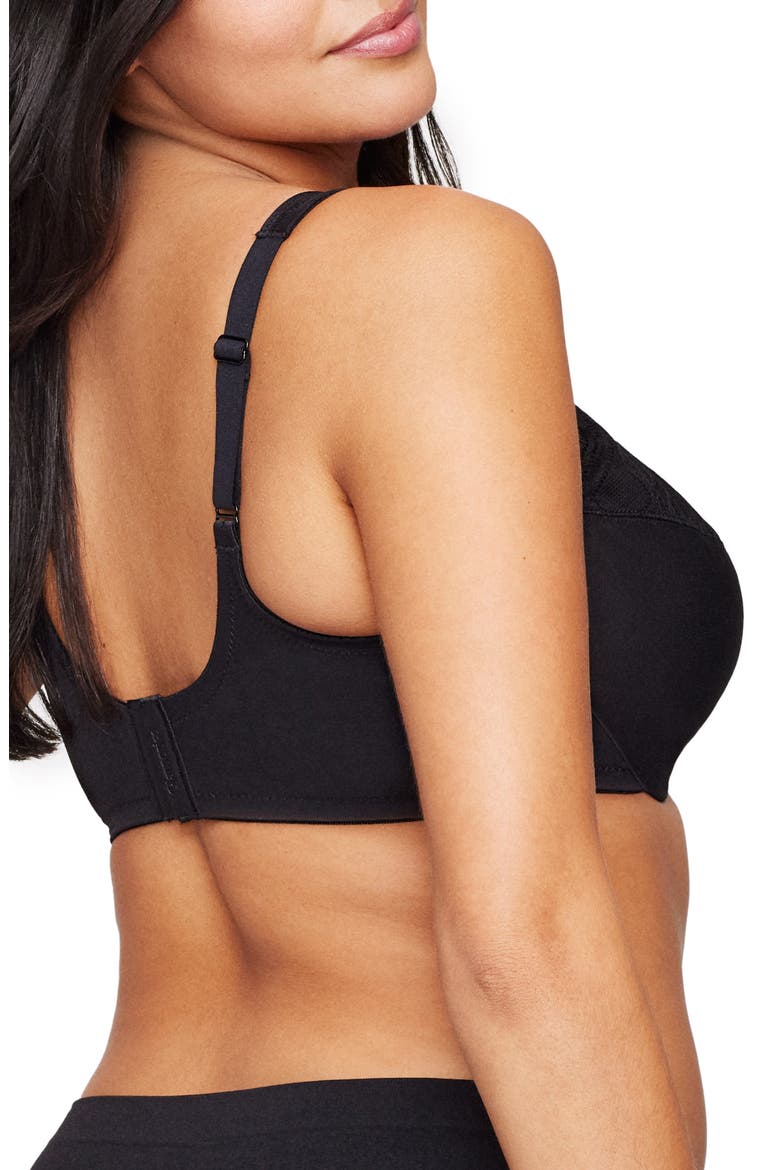 Wonderwire Full Coverage Minimizer Bra, Alternate, color, BLACK
