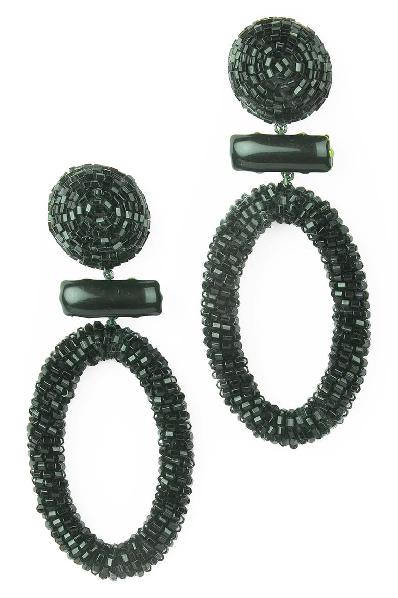 Yolanda Drop Earrings, Main, color, BLACK