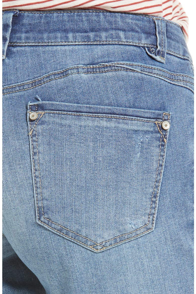 'Ab'Solution Cuffed Denim Shorts (Nordstrom Exclusive), Alternate, color, LIGHT BLUE