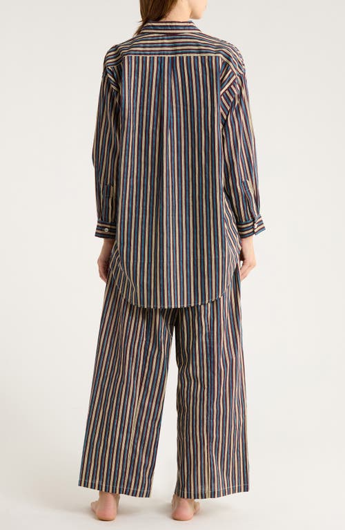 Chan Luu Oversize Shirt & Pants Cotton Pajamas In Multi