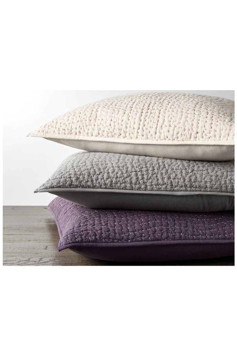 Hand Stitched Organic Cotton Euro Sham, Alternate, color, SLATE