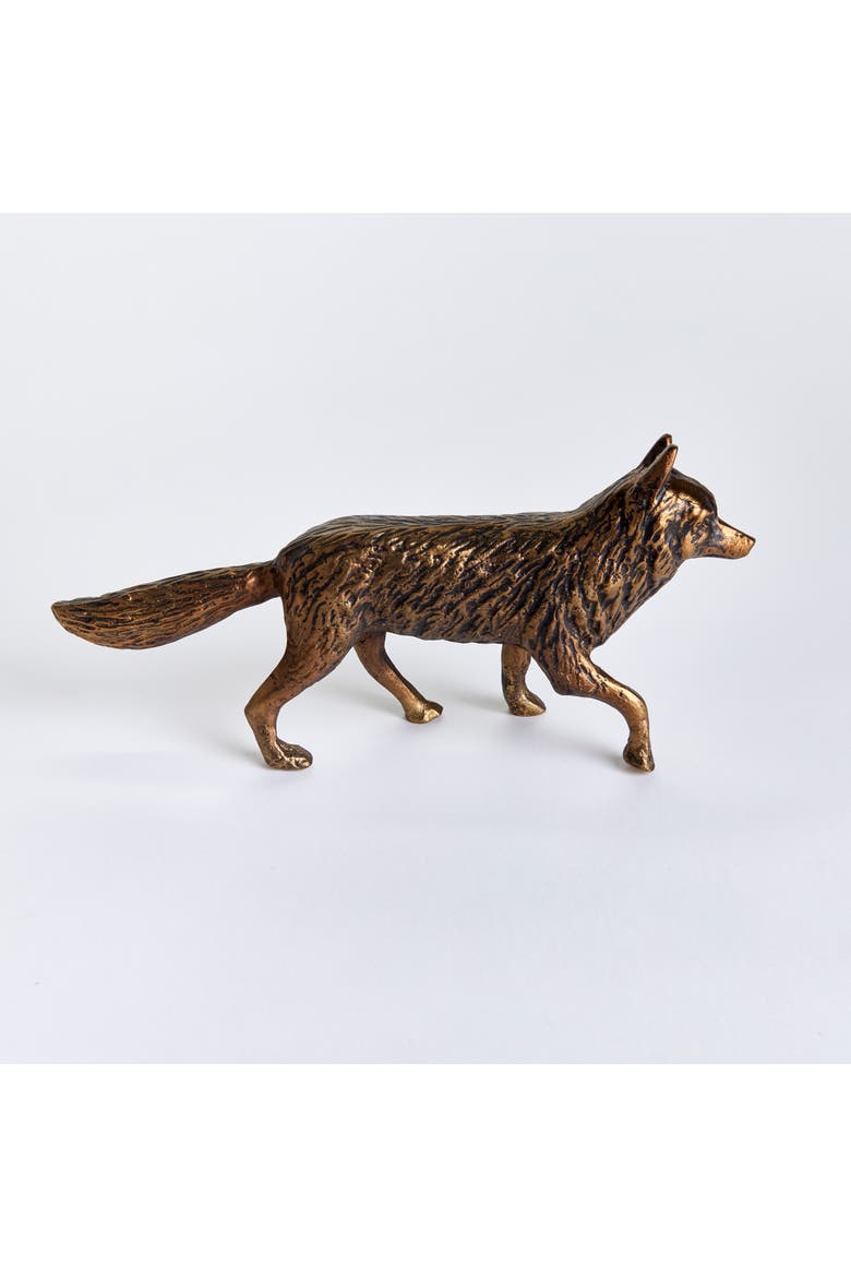 Sly Fox Sculpture, Alternate, color, Gold