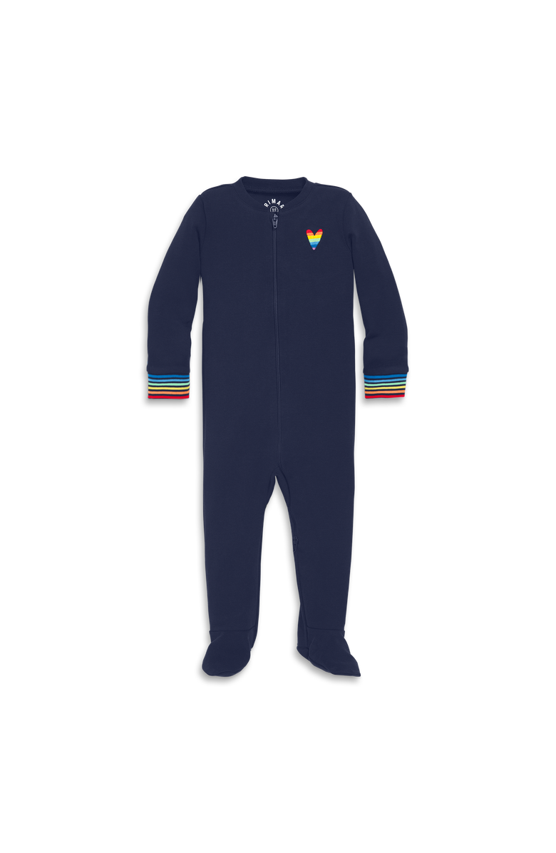 Primary Baby Embroidered Organic Zip Footie, Main, color, 