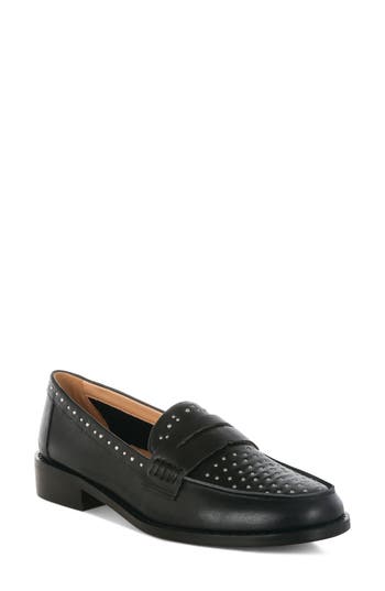 Rag & Co Women's Raisa Stud Embellished Penny Loafers In Black In Black