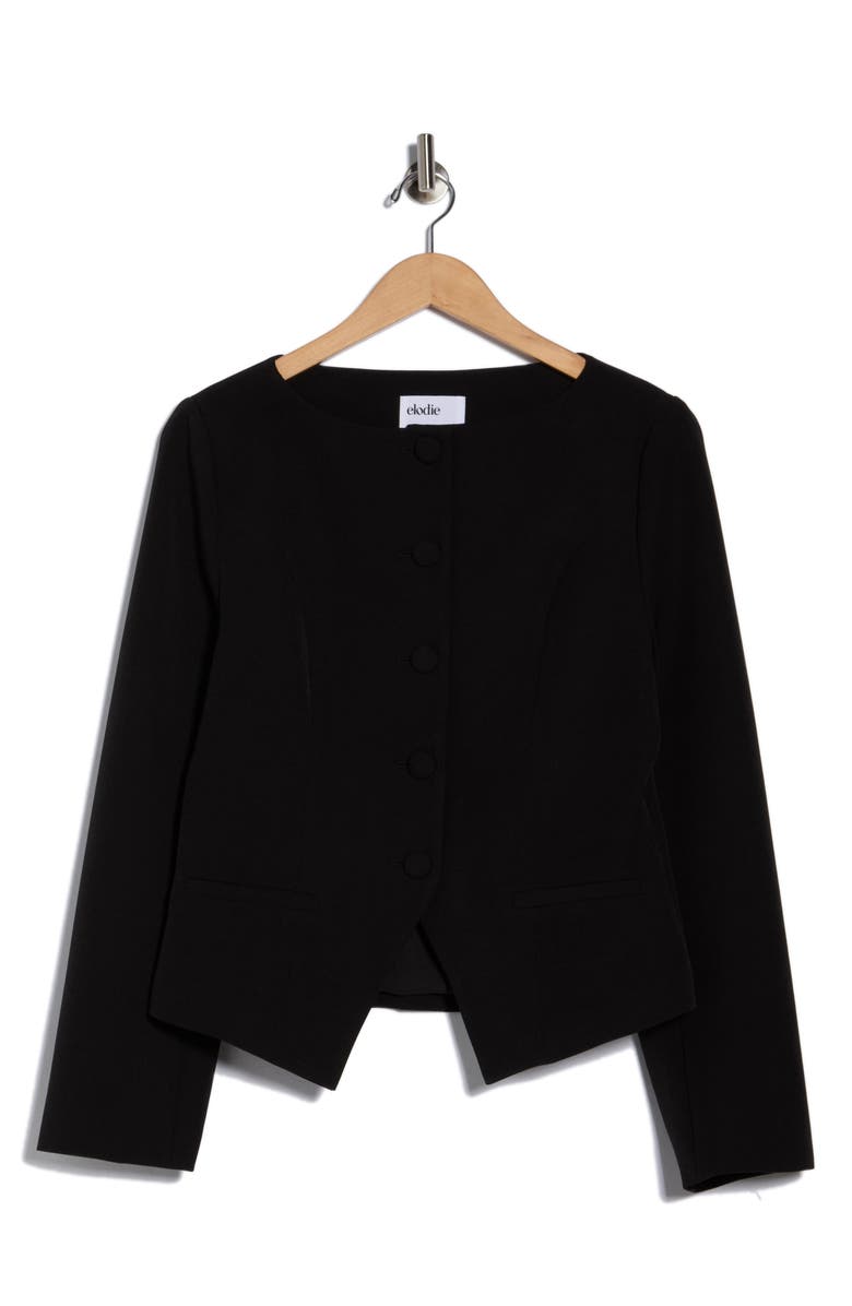 Elodie Collarless Crop Blazer, Main, color, Black