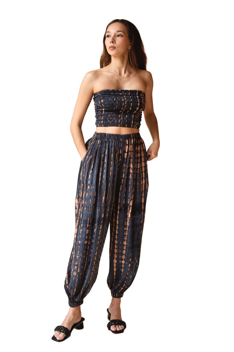 Jane Balloon Pants With Matching Tube Top Set, Main, color, Deep Sea Blue