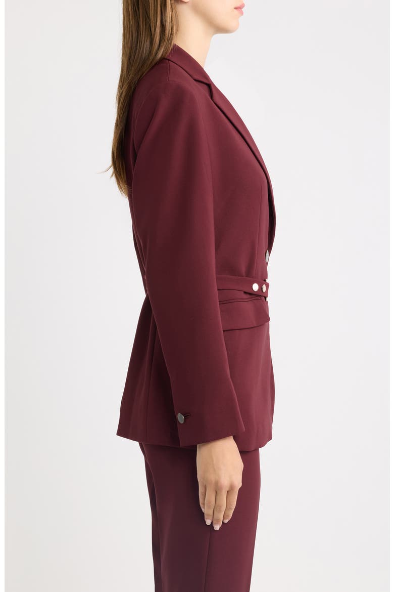 One-Button Notch Collar Blazer, Alternate, color, BAROLO
