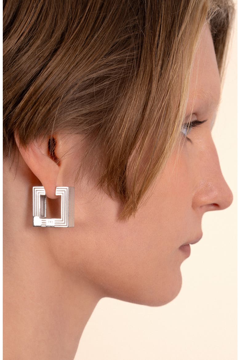 Medium Aurelia Hoop Earrings, Alternate, color, SILVER