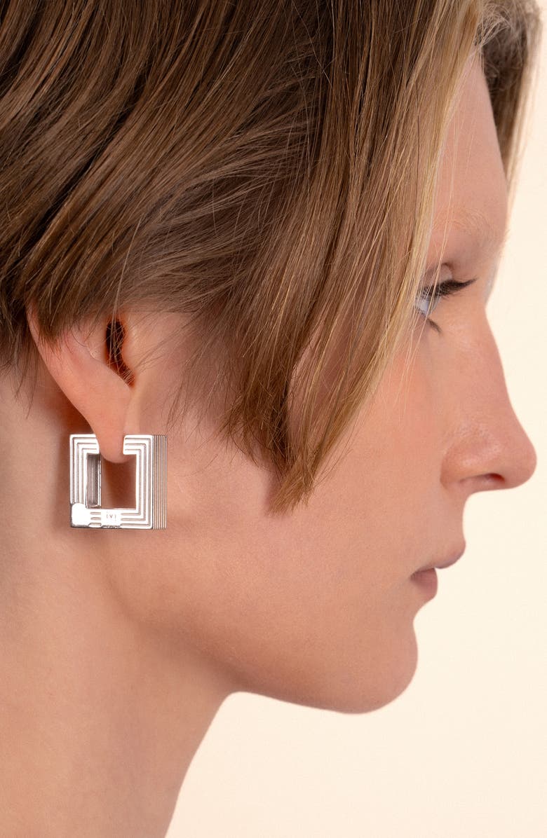 IVI Los Angeles Medium Aurelia Hoop Earrings, Alternate, color, Silver