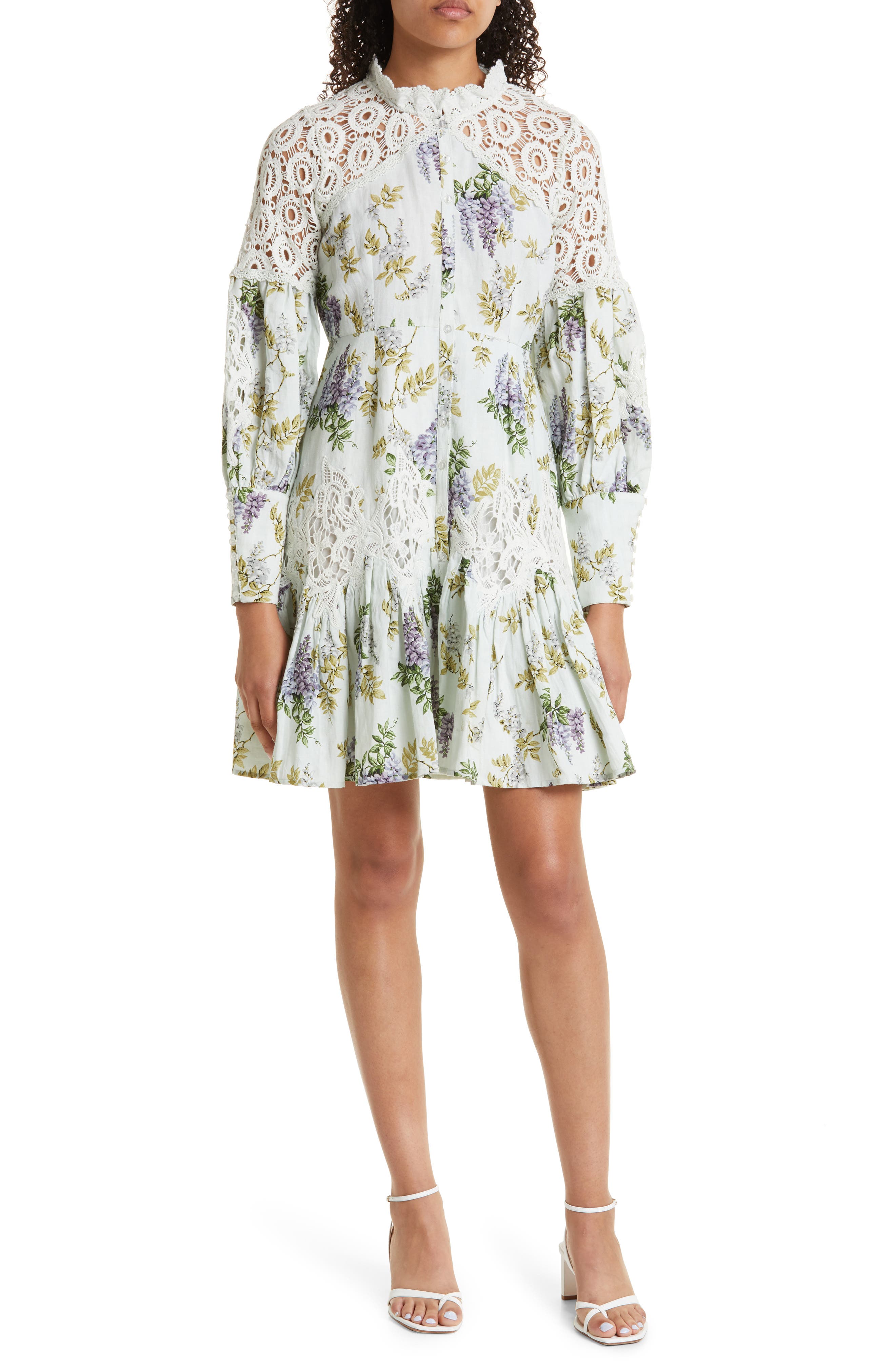 byTiMo Linen Blend Long Sleeve Minidress