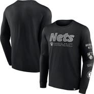 FANATICS Men's Fanatics Branded Black Brooklyn Nets Baseline Long Sleeve T-Shirt