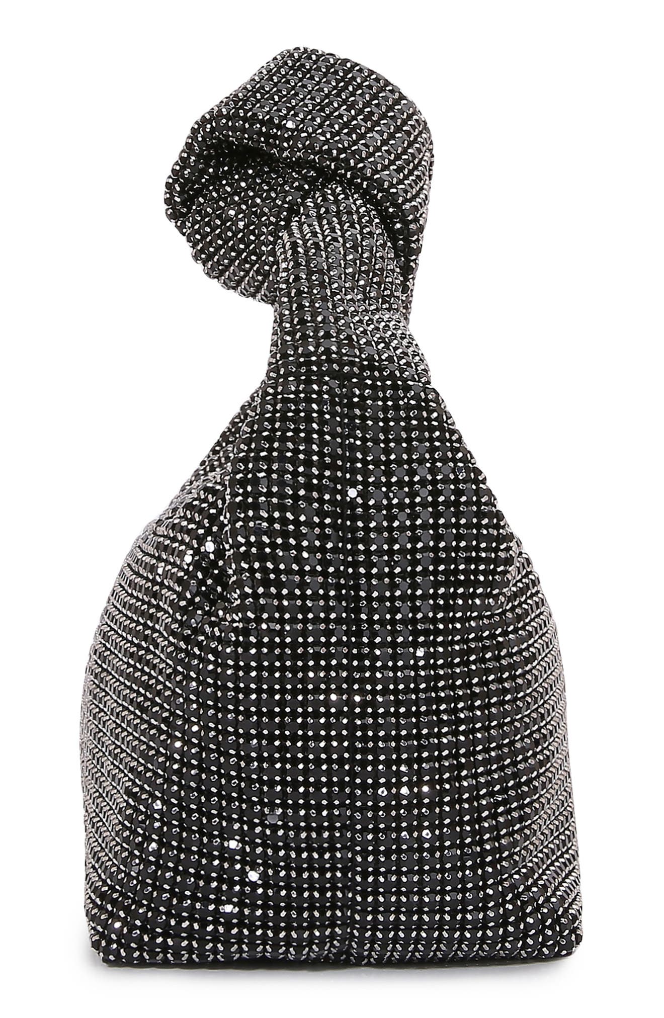 BERNESS Knotted Handle Rhinestone Bag, Alternate, color, Black