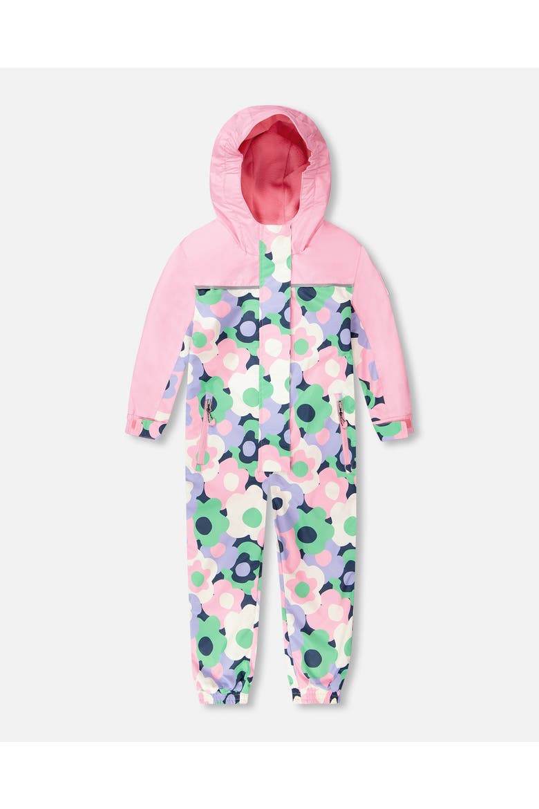 Kids Mid-Season Flower One-Piece Outerwear, Main, color, Black Floral Print