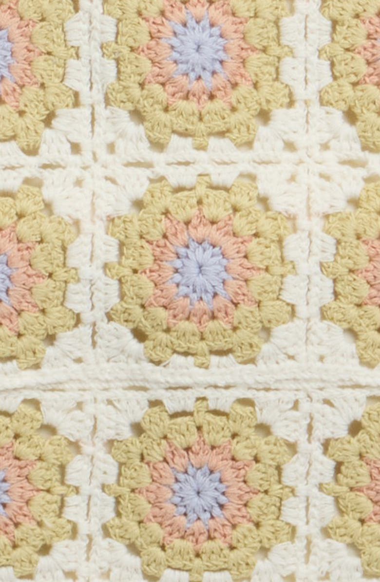 Rylee + Cru Citron Daisy Granny Square Romper, Alternate, color, Ivory