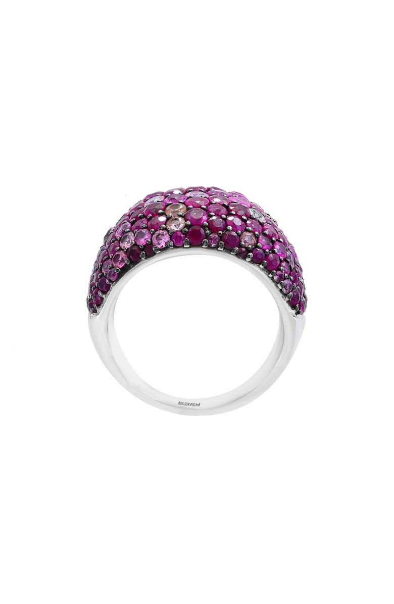 EFFY Sterling Silver Pavé Ruby Domed Ring, Alternate, color, Pink