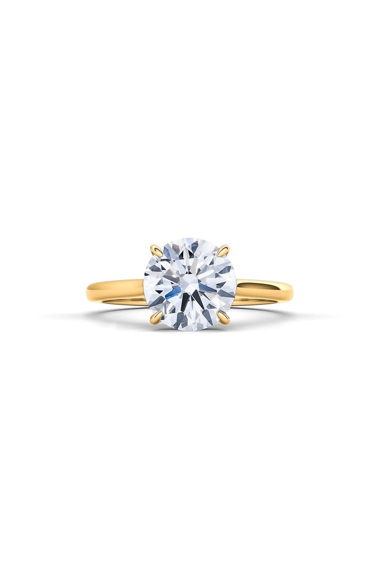 Round Brilliant Cut Lab Created Diamond Ring, Main, color, 3.00 CTW 18K YELLOW GOLD
