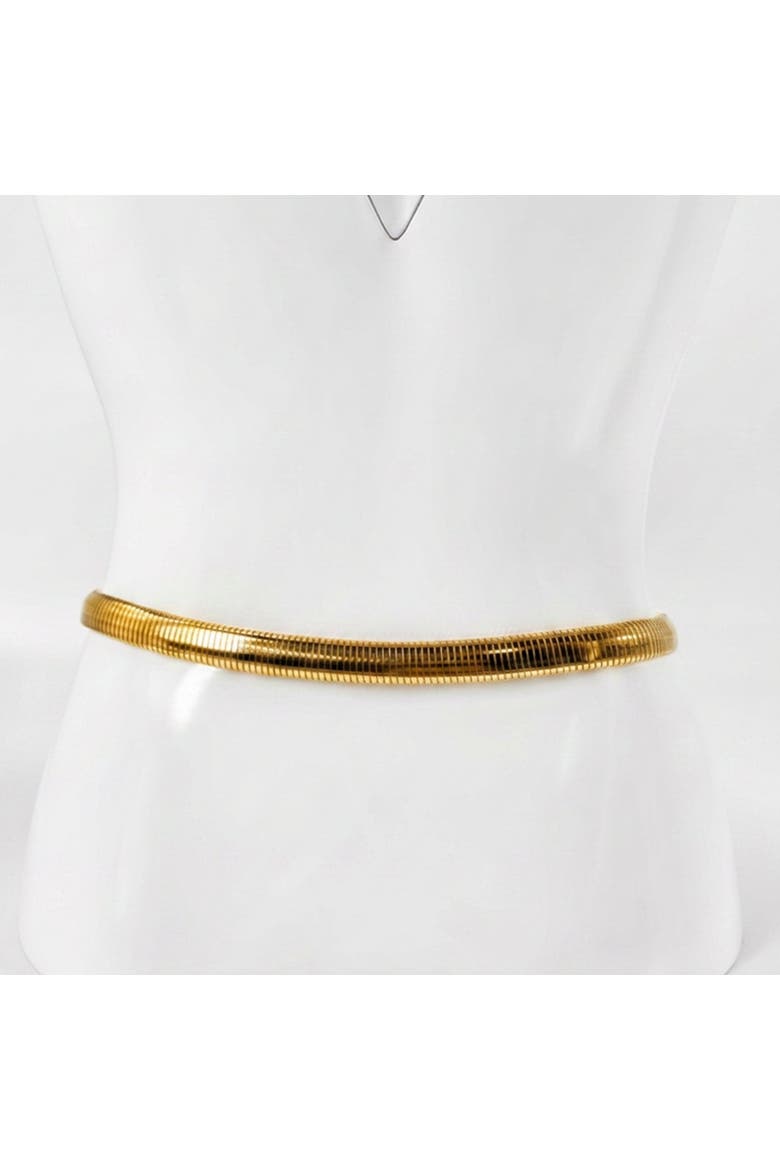 Vintage 1970s Gold-Tone Stretch Snake Belt, Alternate, color, Gold