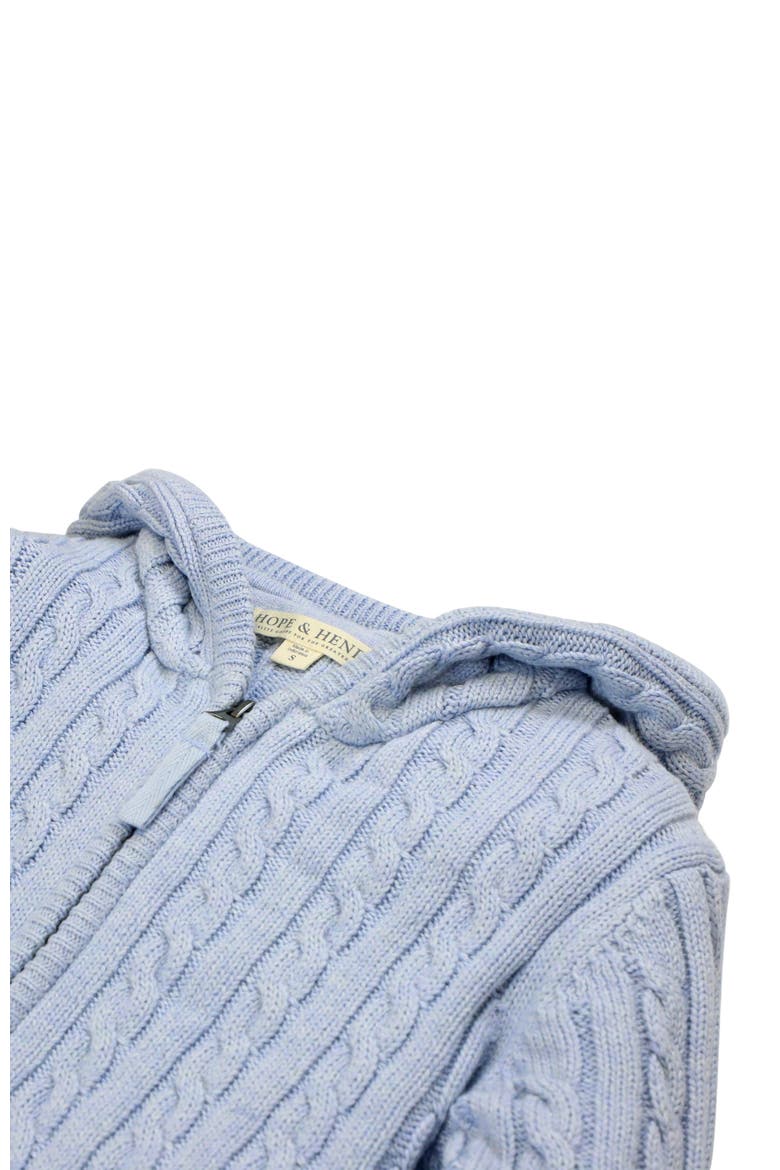 Boys' Zip-Up Textured Sweater, Kids, Alternate, color, Light Blue Heather Cable