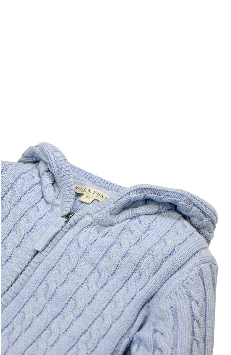 Hope & Henry Boys' Zip-Up Textured Sweater, Kids, Alternate, color, Light Blue Heather Cable