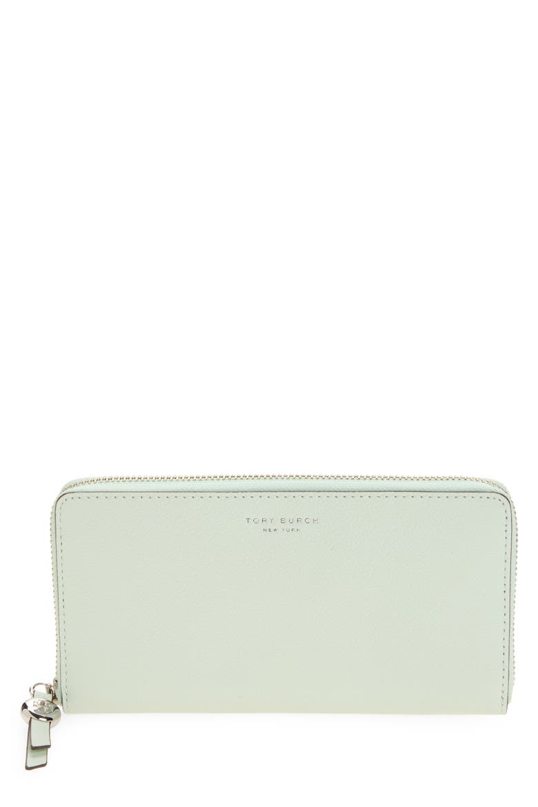 Romy Leather Zip Around Continental Wallet, Main, color, LIGHT GREEN