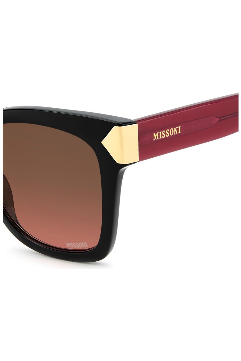 52mm Gradient Square Sunglasses, Alternate, color, BLACK/ BROWN PINK SF