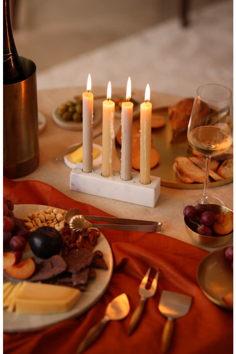 Marble Candle Holder, Alternate, color, White
