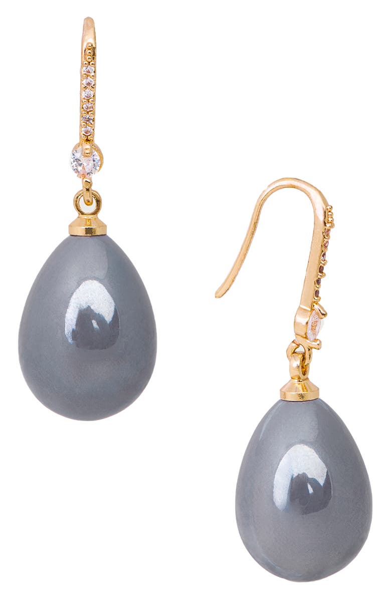 SAACHI Faux Pearl Crystal Dangle Earrings, Alternate, color, Blue